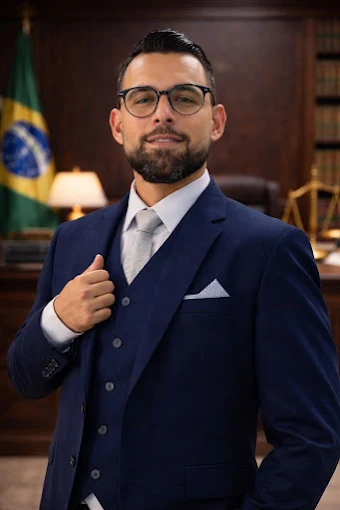 Dr. Michael Rocha em traje profissional no escritório